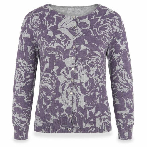 Long Tall Sally Women's Purple Floral Cardigan S