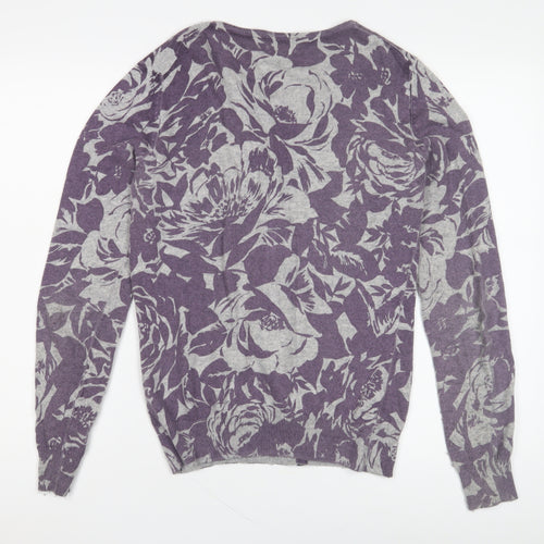 Long Tall Sally Women's Purple Floral Cardigan S