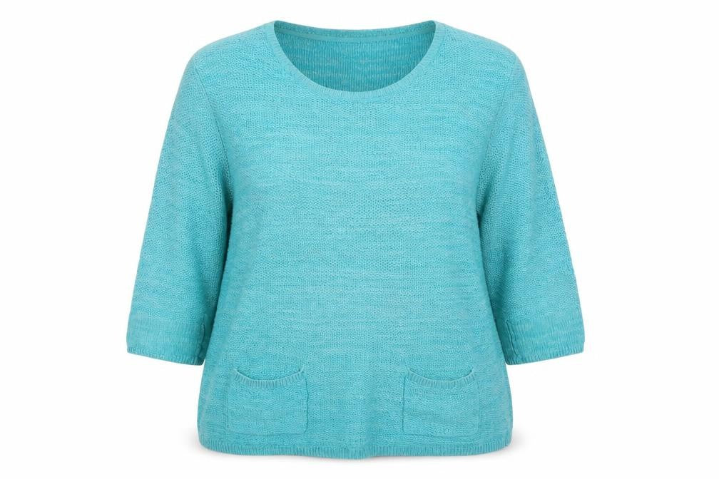 Front view of Dash Women's Blue Cotton jumper, size 16