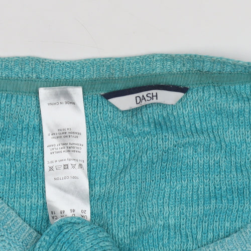 DASH Women's Blue Cotton Pullover Jumper Size 16