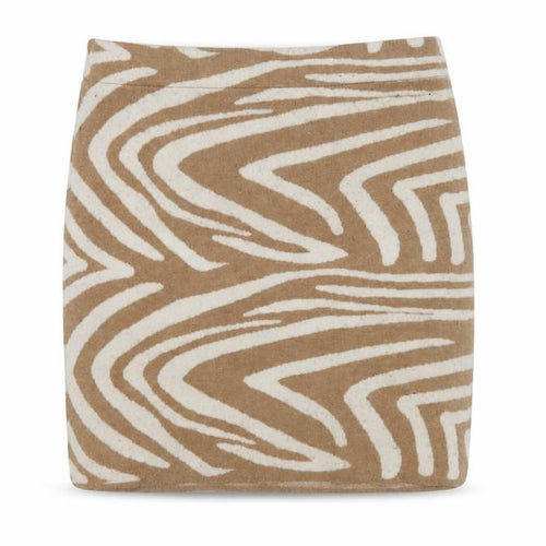Bershka Women's Beige Animal Print Pencil Skirt