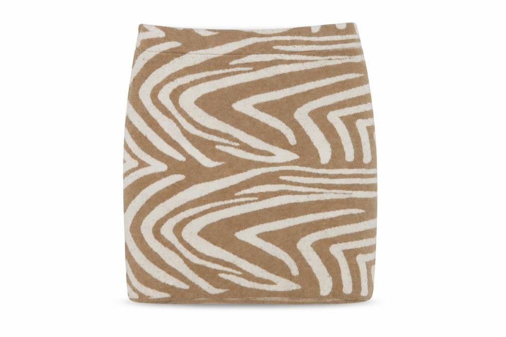 Bershka Women's Beige Animal Print Pencil Skirt