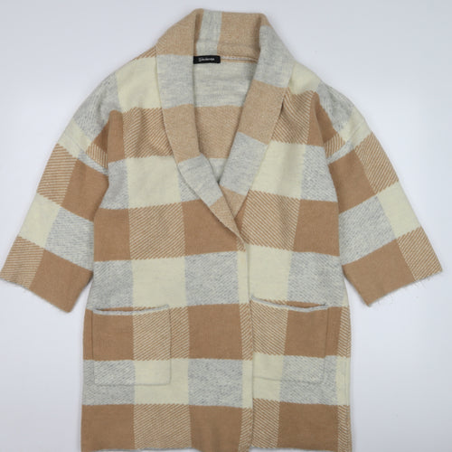 Kaleidoscope Women's Beige 3/4 Sleeve Cardigan Size 12