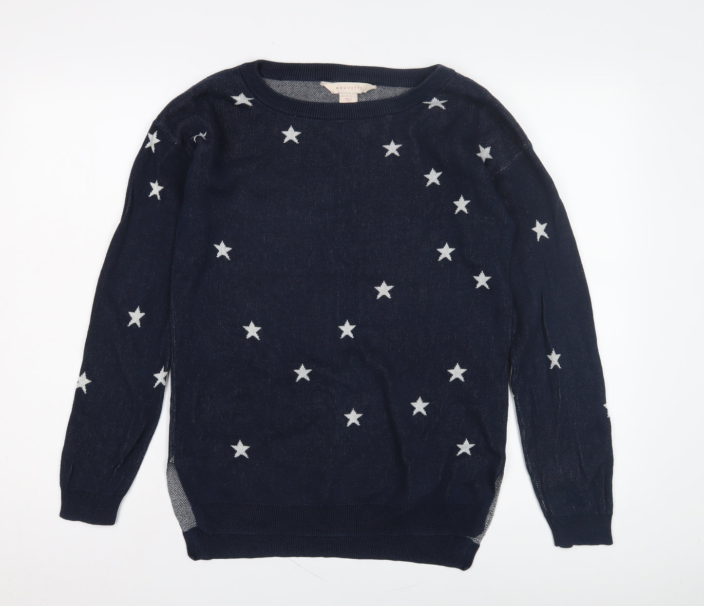Mauvette Women's Blue Star Jumper, Size 8, Cotton Pullover