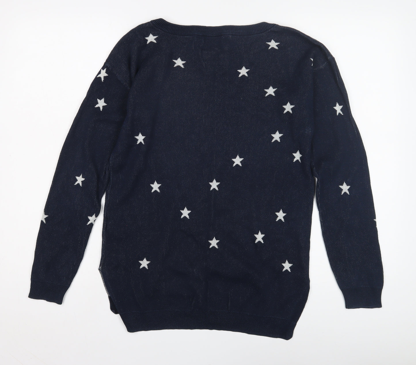 Mauvette Women's Blue Star Jumper, Size 8, Cotton Pullover