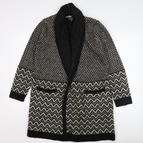 Marks and Spencer Women's Black Geometric Open Front Cardigan M