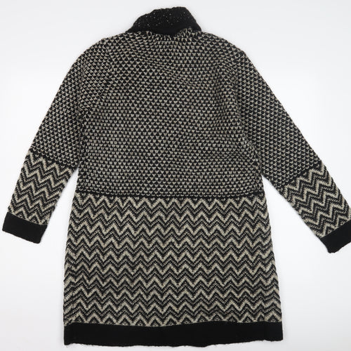 Marks and Spencer Women's Black Geometric Open Front Cardigan M