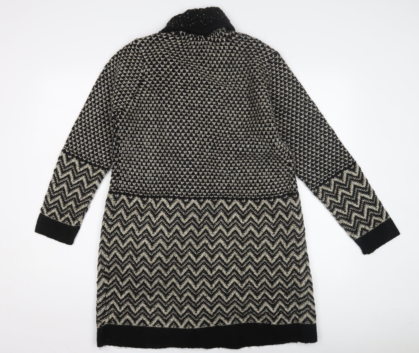 Marks and Spencer Women's Black Geometric Open Front Cardigan M