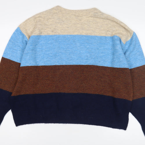 H&M Women’s Multicoloured Stripe Pullover Jumper - L