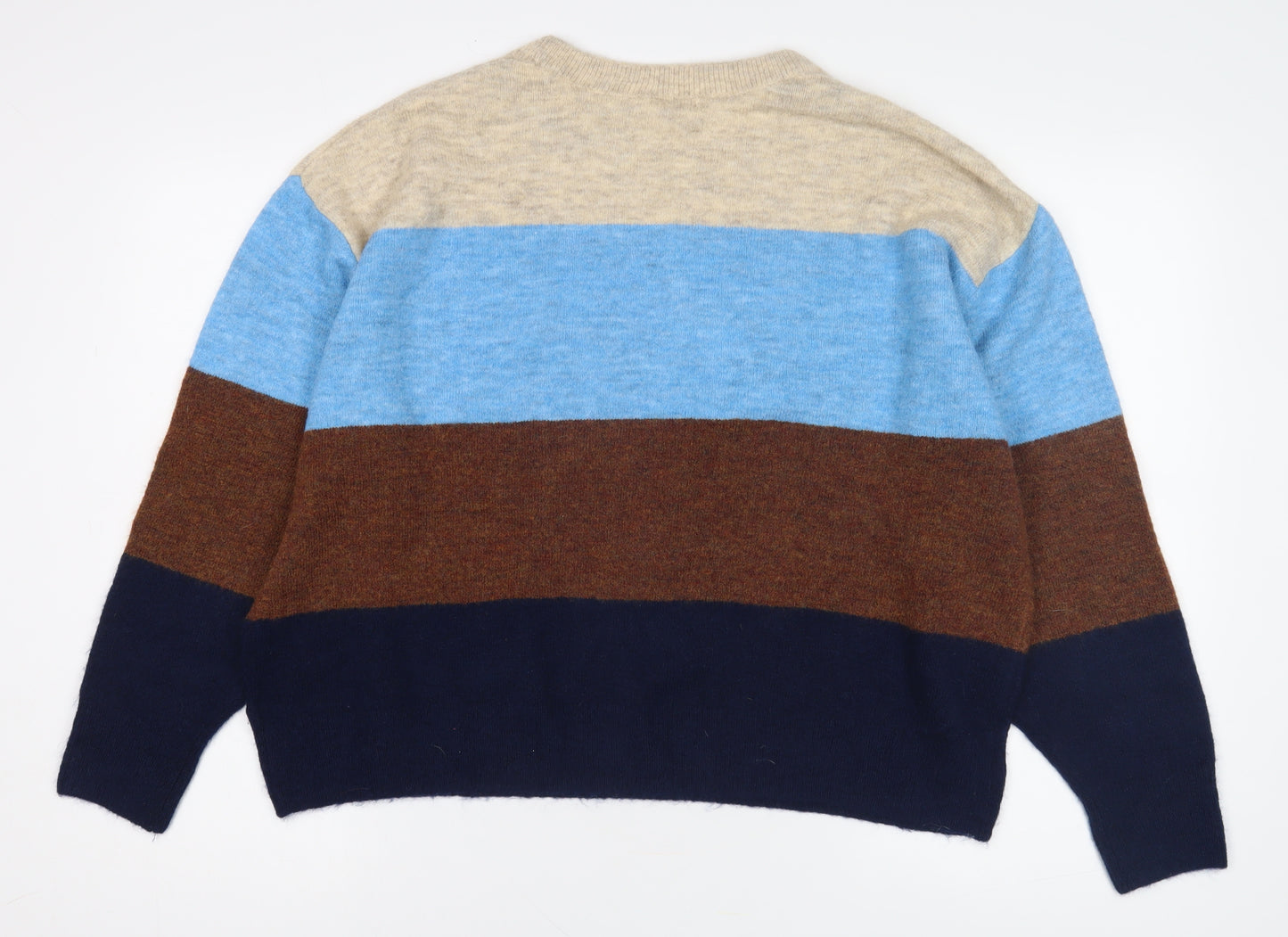 H&M Women’s Multicoloured Stripe Pullover Jumper - L