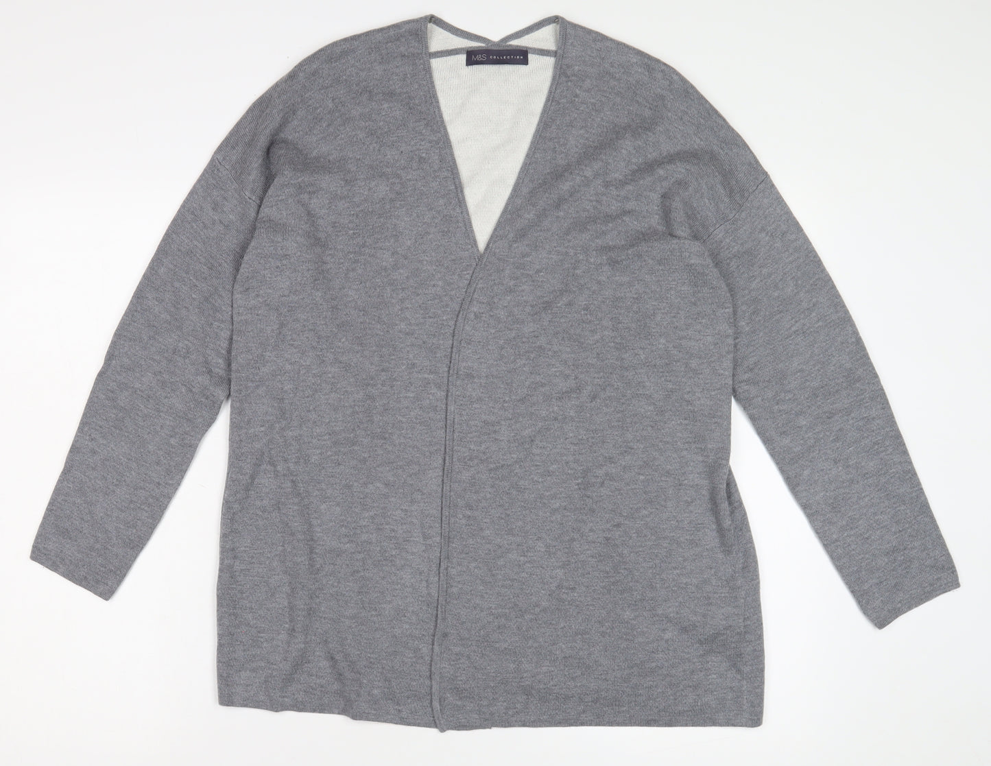 Marks and Spencer Women's Grey Open Front Cardigan Size 12