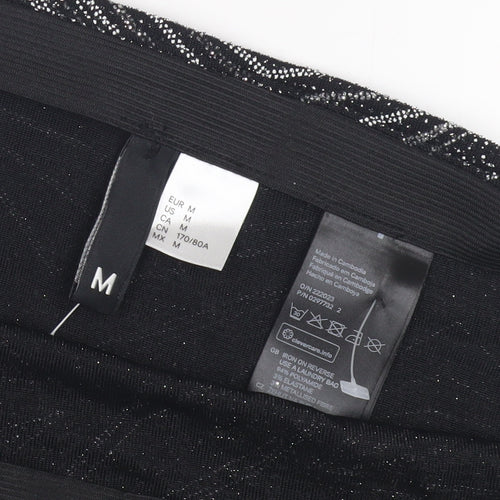 Women's Black Geometric Pencil Skirt M