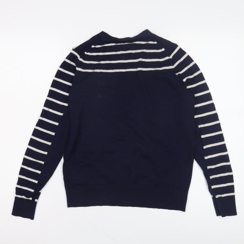 Marks and Spencer Women's Blue Striped Pullover Jumper