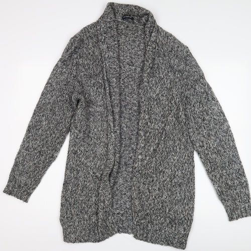 LC Waikiki Women's Grey Open Front Cardigan Long Sleeve Knit