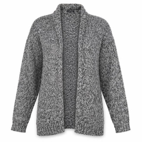 LC Waikiki Women's Grey Open Front Cardigan Long Sleeve Knit