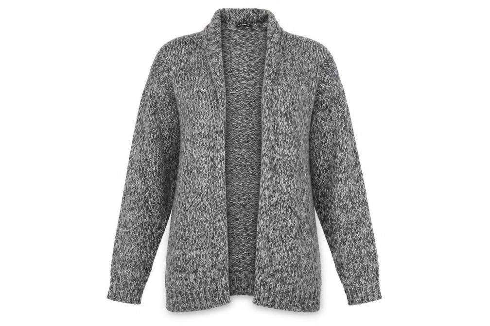 LC Waikiki Women's Grey Open Front Cardigan Long Sleeve Knit
