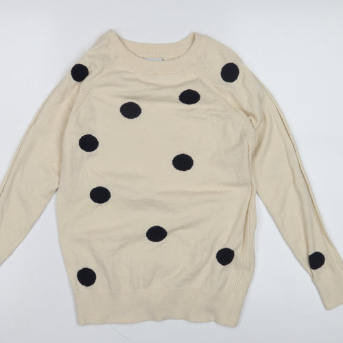 Next Women's Beige Polka Dot Pullover Jumper Size 8