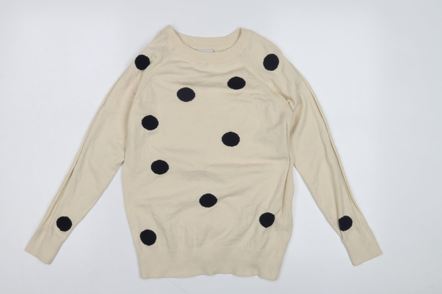 Next Women's Beige Polka Dot Pullover Jumper Size 8