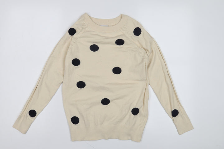 Next Women's Beige Polka Dot Pullover Jumper Size 8