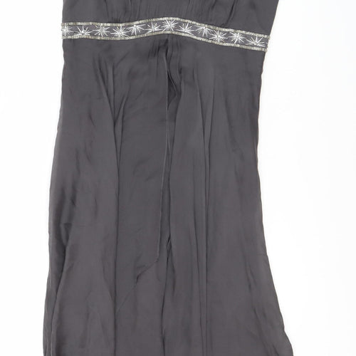 Monsoon Women Grey Asymmetric Midi Dress