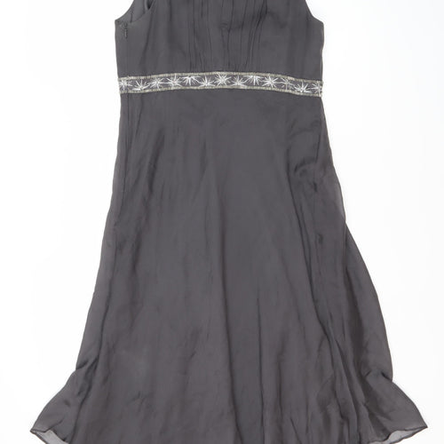 Monsoon Women Grey Asymmetric Midi Dress