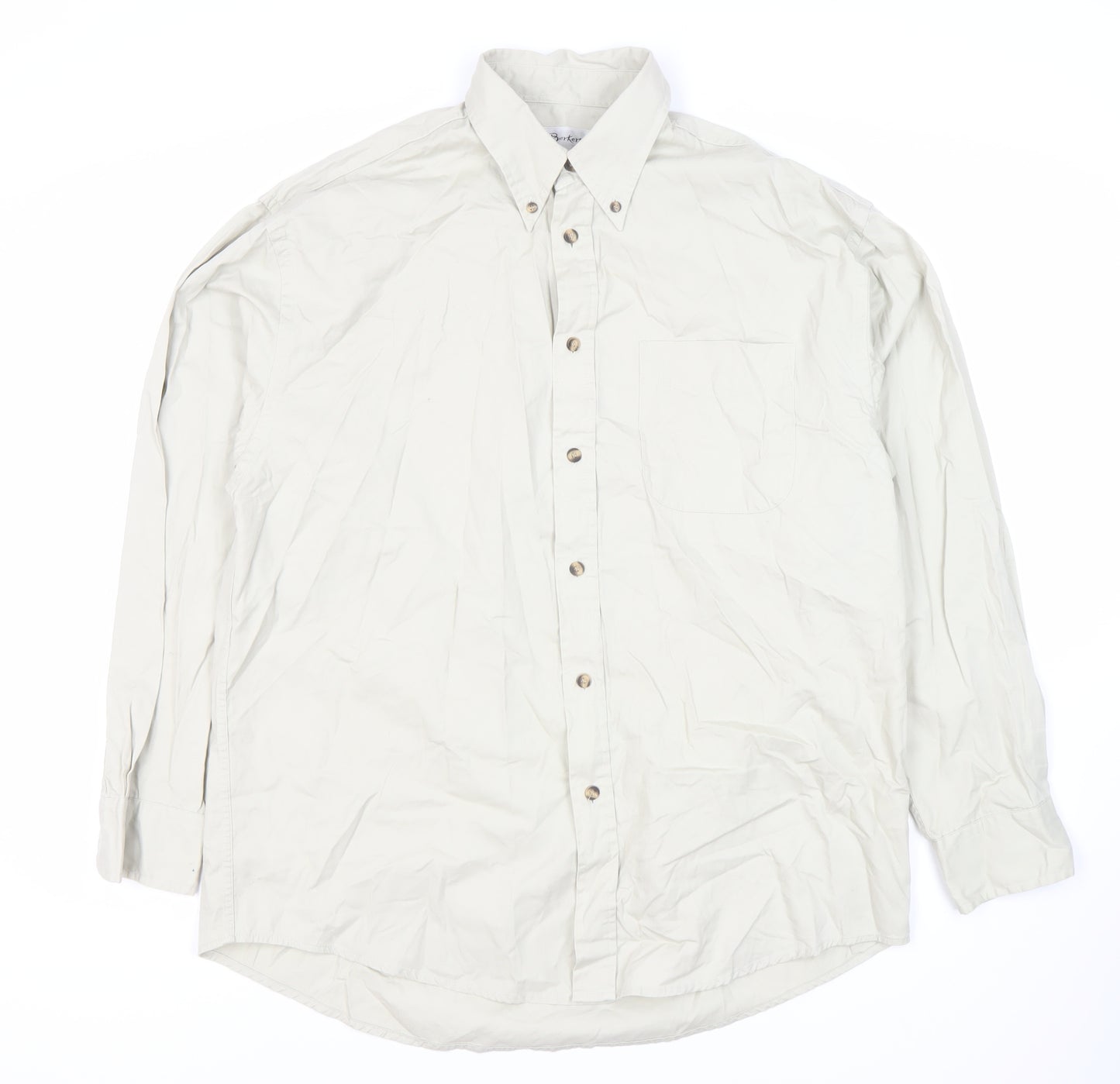Berkeley Men's Beige Dress Shirt M Button-Down