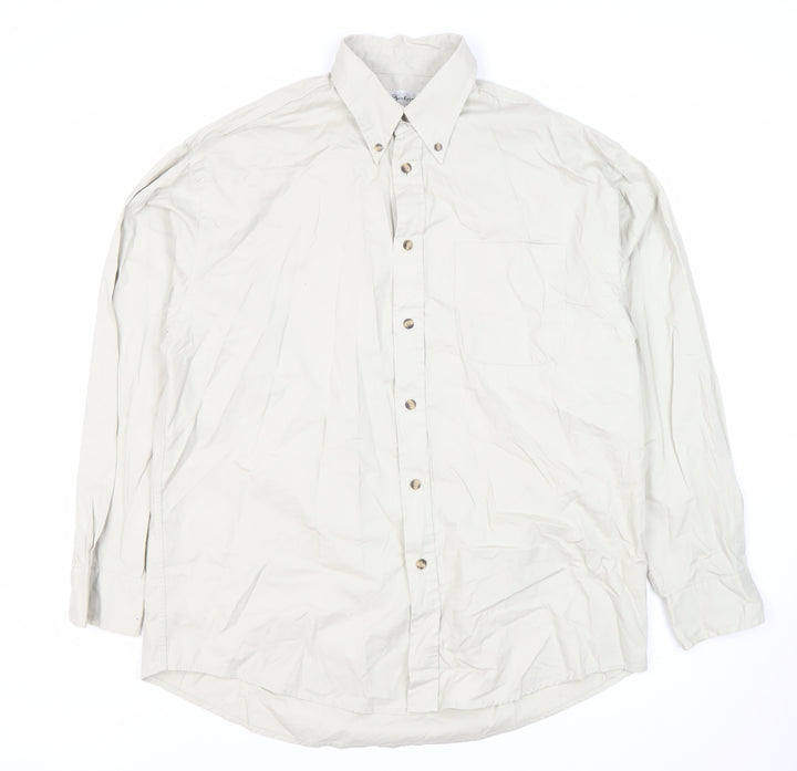 Berkeley Men's Beige Dress Shirt M Button-Down