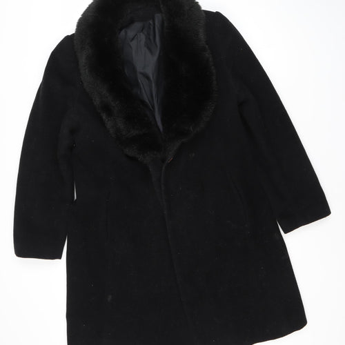 Dorothy Perkins Women's Black Wool Overcoat Size 8