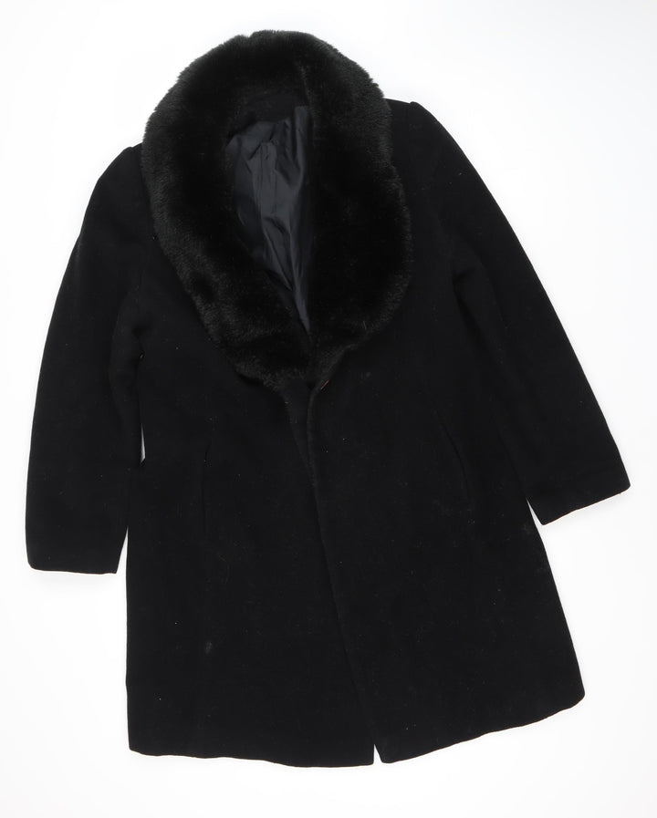 Dorothy Perkins Women's Black Wool Overcoat Size 8