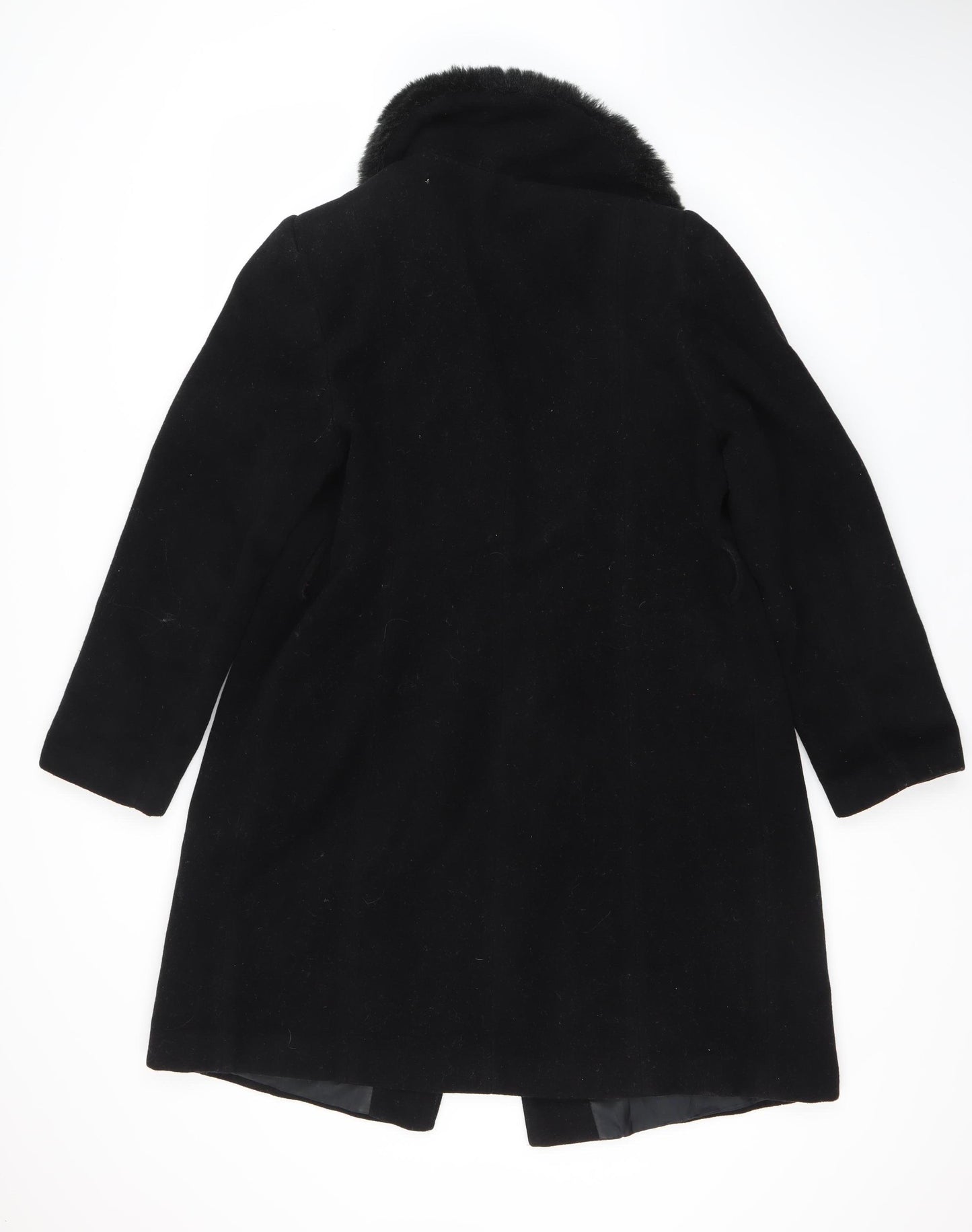 Dorothy Perkins Women's Black Wool Overcoat Size 8