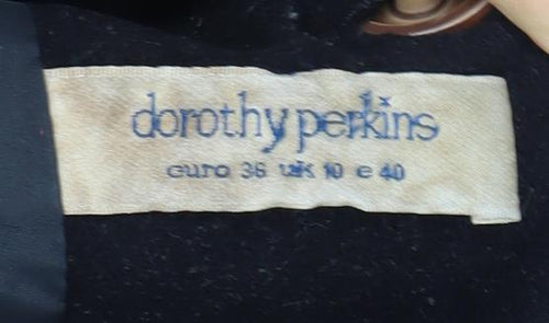 Dorothy Perkins Women's Black Wool Overcoat Size 8