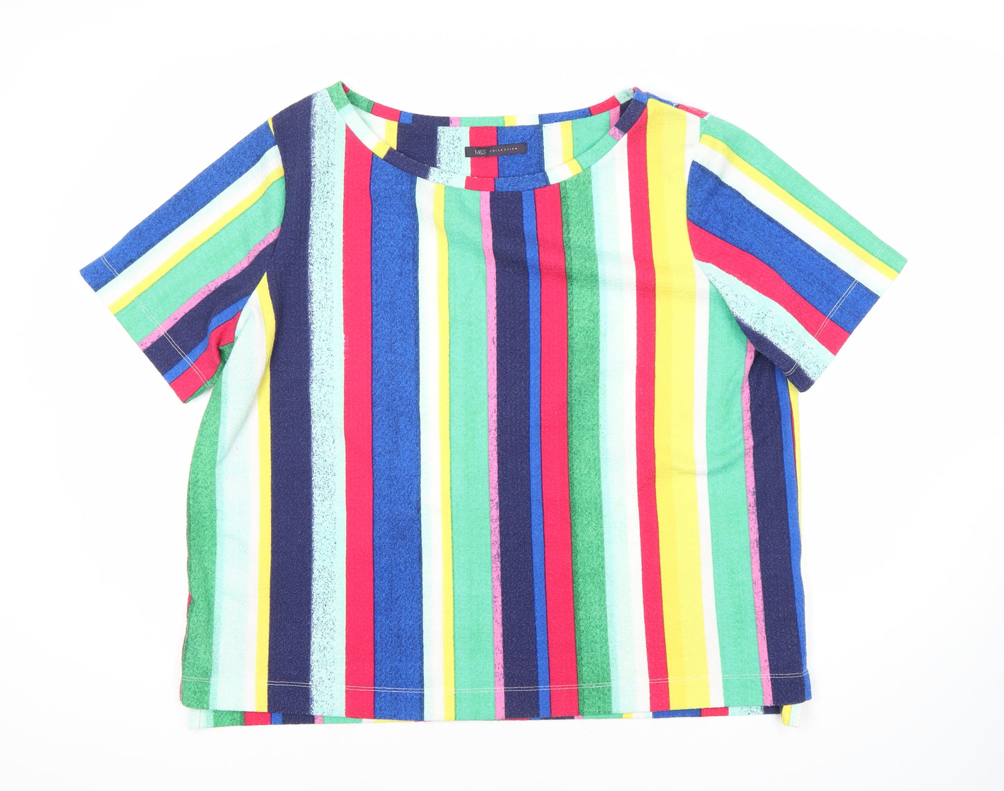 Marks and Spencer Women's Striped Multicoloured T-Shirt