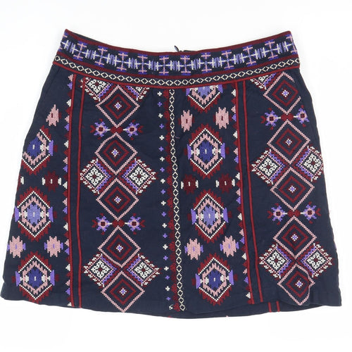 Monsoon Women's Blue Embroidered Skirt Size 12