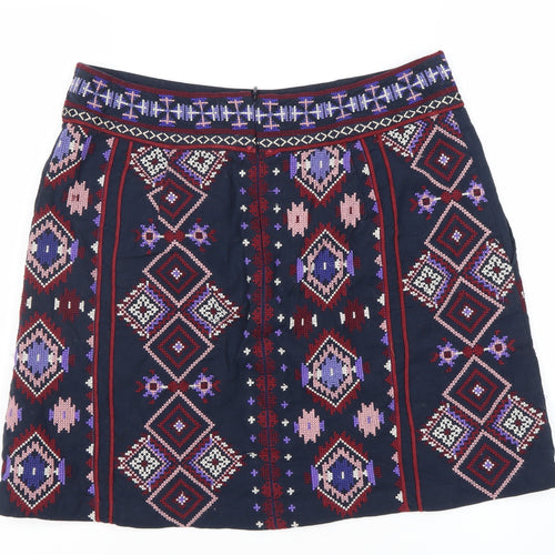 Monsoon Women's Blue Embroidered Skirt Size 12