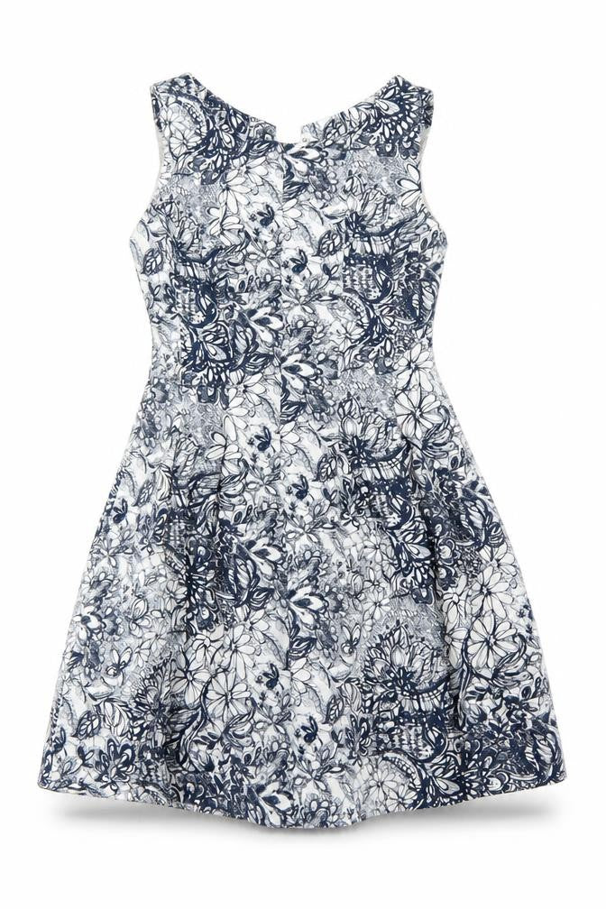 Front view of Zara Basic Women's Multicoloured Floral A-Line Dress