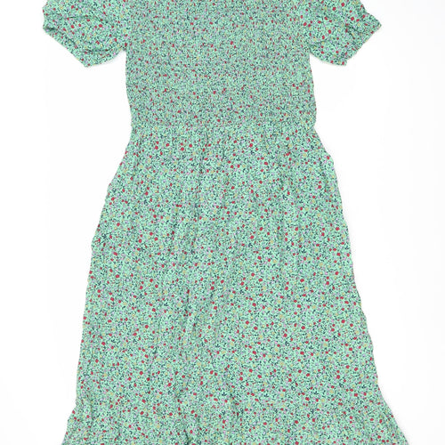 Marks and Spencer Women's Green Floral Dress Size 12