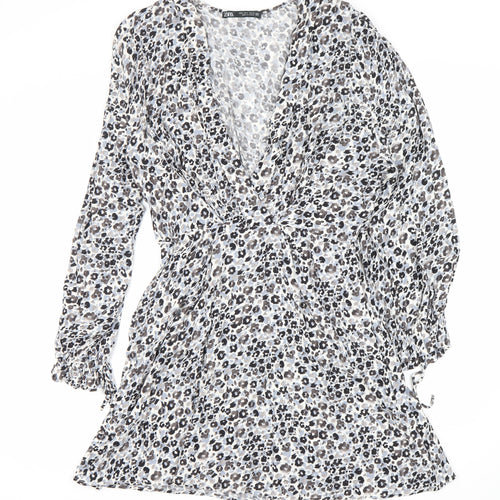 Zara Women's Multicoloured Animal Print A-Line Dress