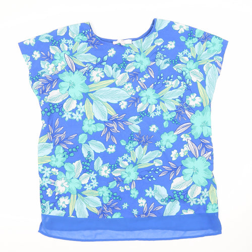 Unip Women's Blue Floral Tunic Top Size 14