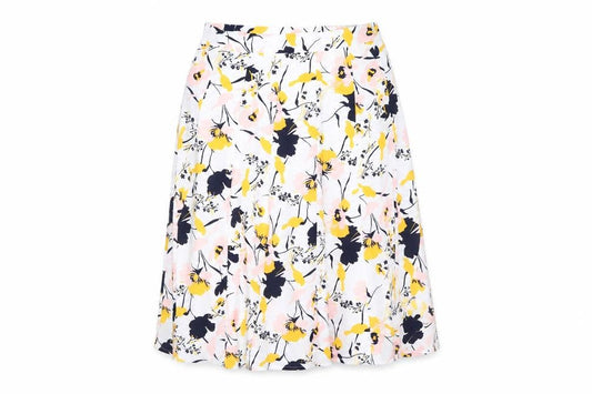 Front view of Damart Women's Multicoloured A-Line Floral Skirt, size 14