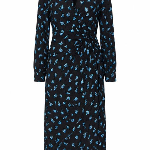 Zara Women's Black Floral Long Dress Size L Viscose