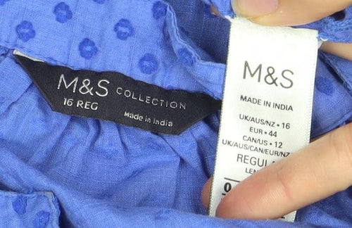 Marks and Spencer Women's Blue Blouse Size 16