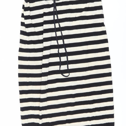Whistles Women's Ivory Black Striped Dress Size 8