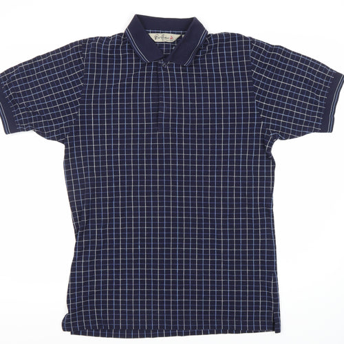 Pierre Cardin Men's Blue Check Polo Shirt M
