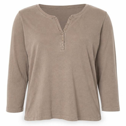 Karen Scott Women's Brown XL Henley T-Shirt