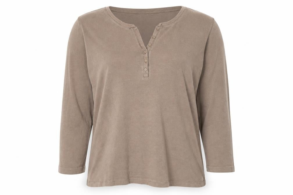 Karen Scott Women's Brown XL Henley T-Shirt