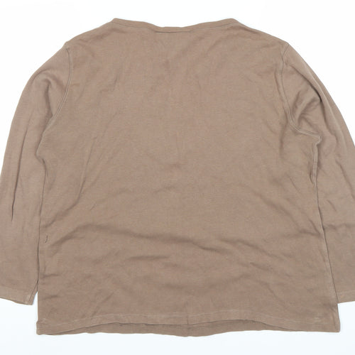 Karen Scott Women's Brown XL Henley T-Shirt