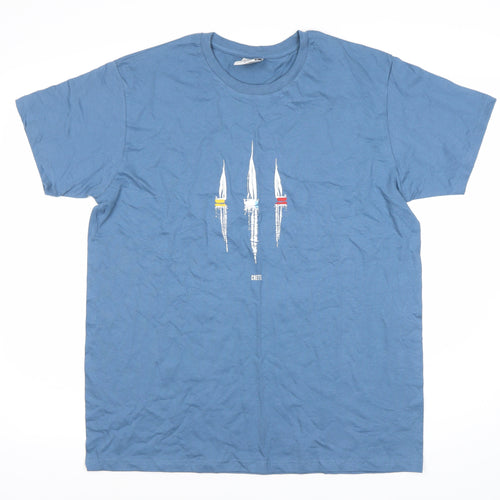 Strange A Men's Blue Nautical Print T-Shirt Size L