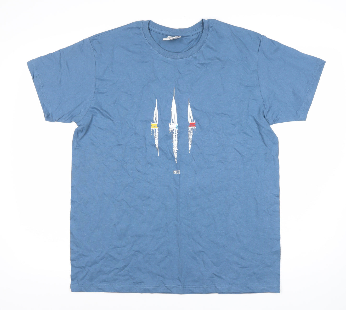 Strange A Men's Blue Nautical Print T-Shirt Size L