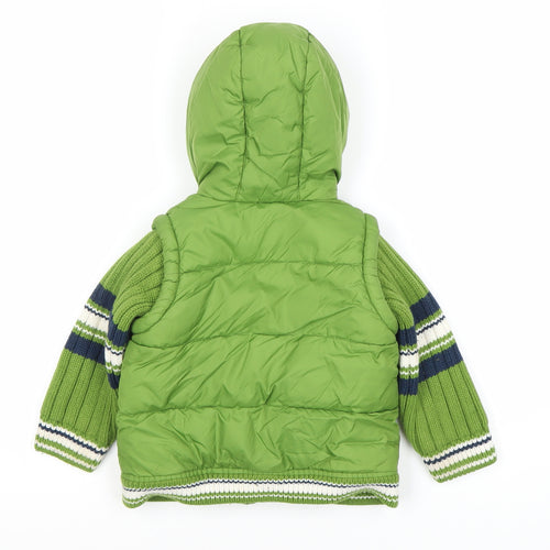 Next Boys Green Puffer Jacket 9-10 Years Hooded Winter Coat