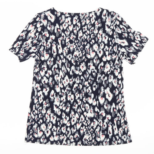 Saloos Women's Blue Floral Short Sleeve Top Size 10